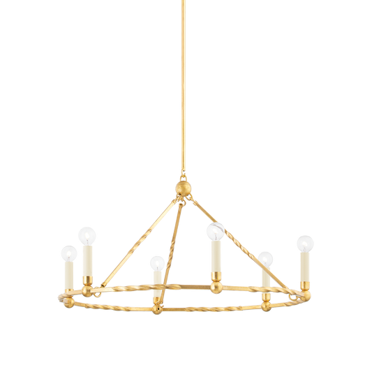 JOSEPHINE Chandelier in Vintage Gold Leaf Finish