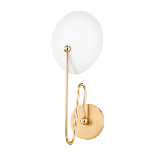 Hattie Wall Sconce in AGED BRASS/TEXTURED WHITE Finish