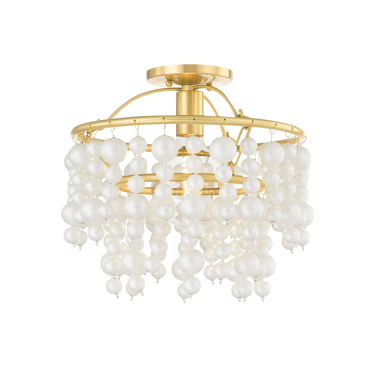 KINSLEY Flush Mount in Aged Brass Finish