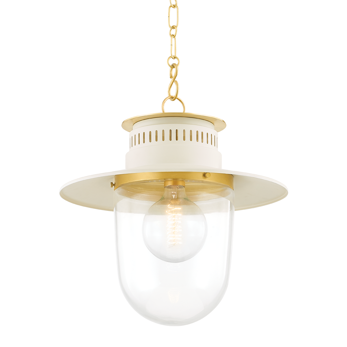 NORI Pendant in AGED BRASS/SOFT CREAM Finish