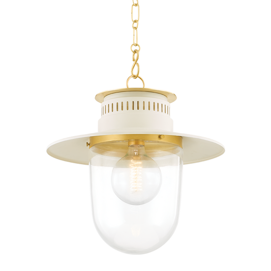 NORI Pendant in AGED BRASS/SOFT CREAM Finish