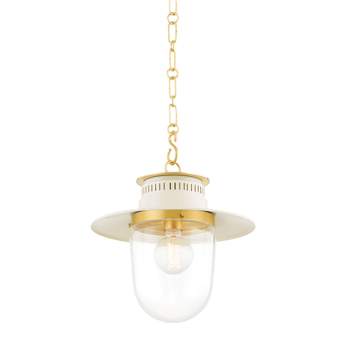 NORI Pendant in AGED BRASS/SOFT CREAM Finish