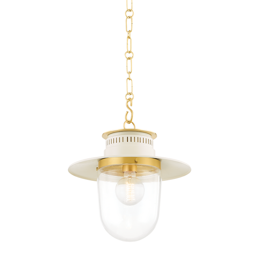 NORI Pendant in AGED BRASS/SOFT CREAM Finish