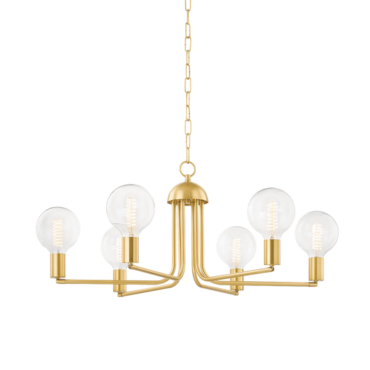 BLAKELY Chandelier in Aged Brass Finish