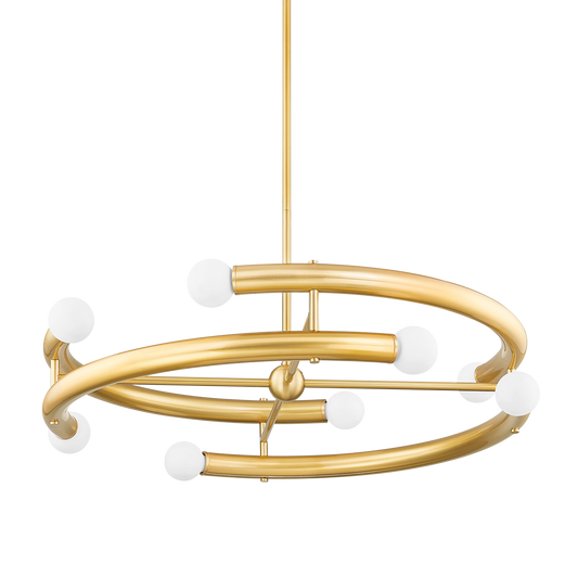 ALLEGRA Chandelier in Aged Brass Finish
