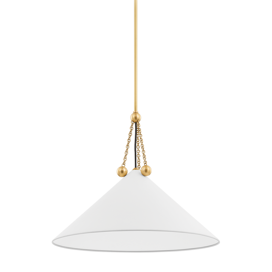 KALEA Pendant in AGED BRASS/SOFT WHITE Finish