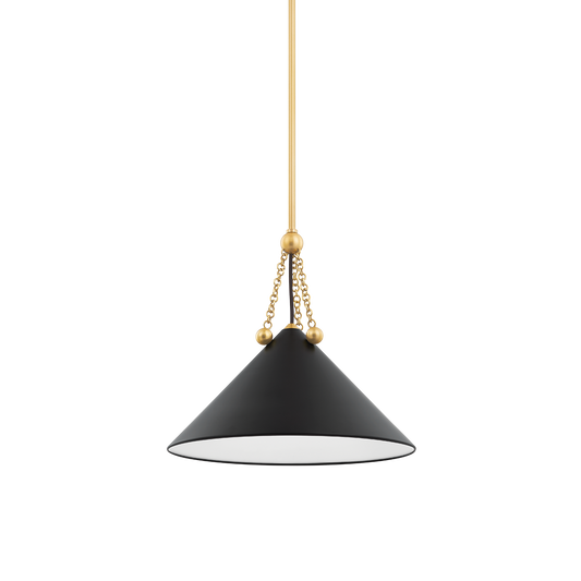 KALEA Pendant in Aged Brass/soft Black Finish