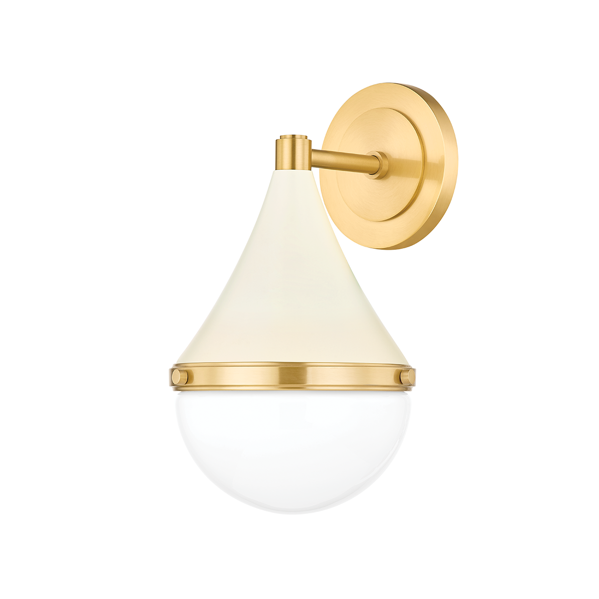 CIARA Wall Sconce in AGED BRASS/SOFT CREAM Finish