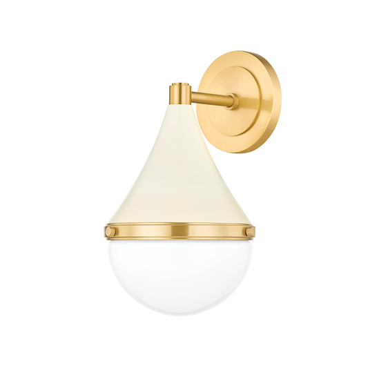 CIARA Wall Sconce in AGED BRASS/SOFT CREAM Finish