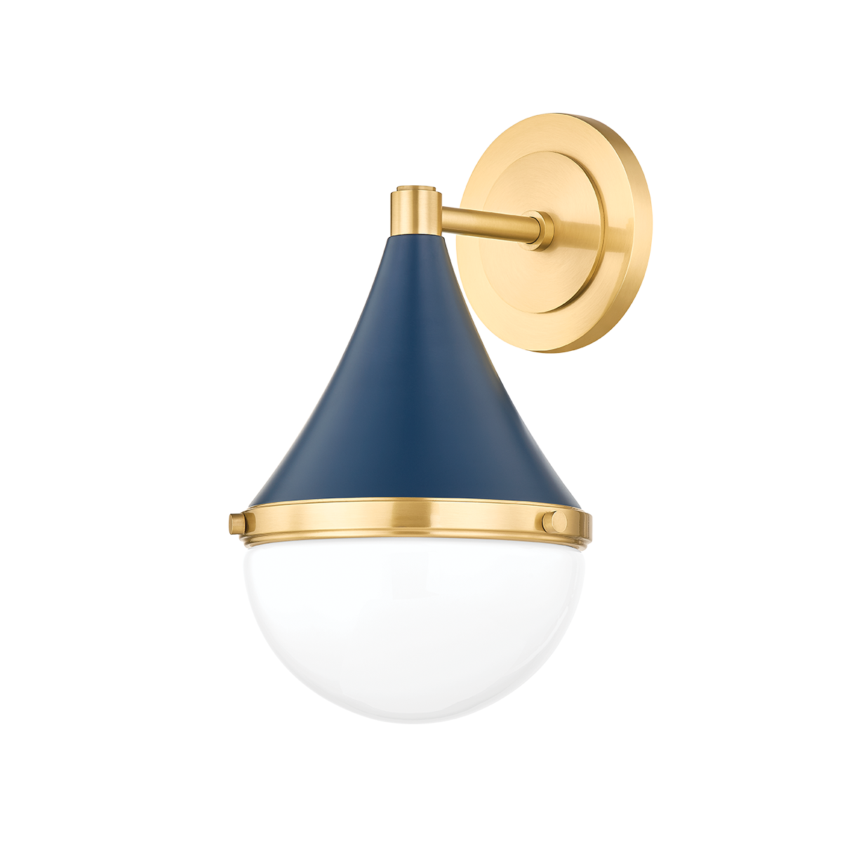 CIARA Wall Sconce in AGED BRASS/SOFT NAVY Finish