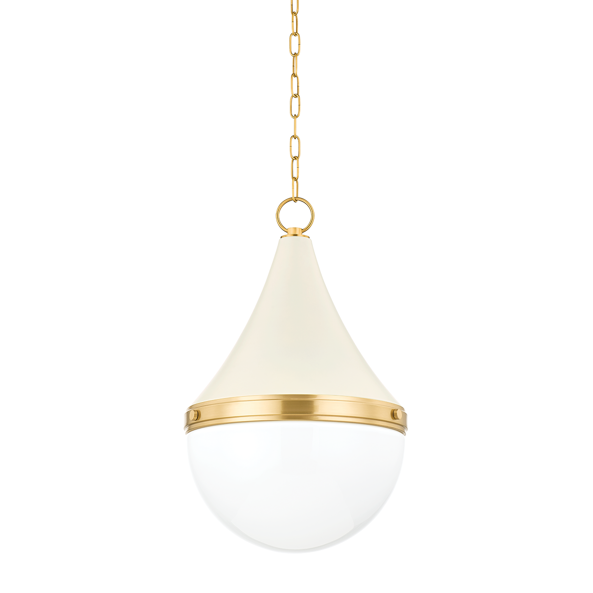 CIARA Pendant in AGED BRASS/SOFT CREAM Finish