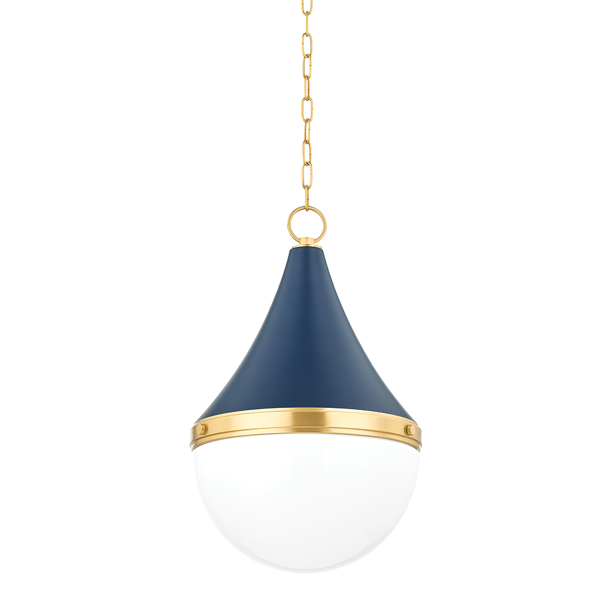 CIARA Pendant in AGED BRASS/SOFT NAVY Finish