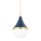 CIARA Pendant in AGED BRASS/SOFT NAVY Finish