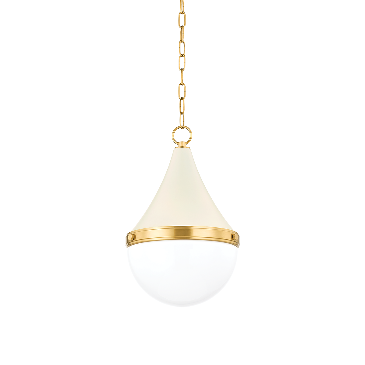 CIARA Pendant in AGED BRASS/SOFT CREAM Finish