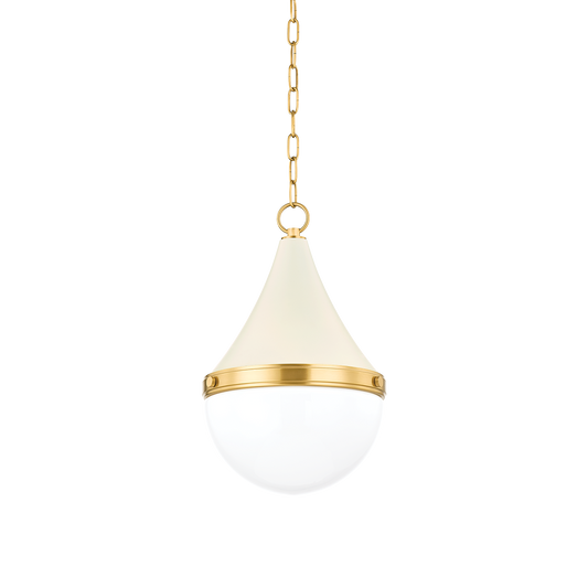 CIARA Pendant in AGED BRASS/SOFT CREAM Finish
