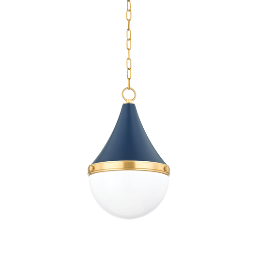 CIARA Pendant in AGED BRASS/SOFT NAVY Finish