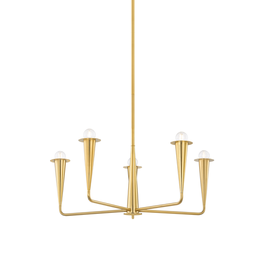 DANNA Chandelier in Aged Brass Finish