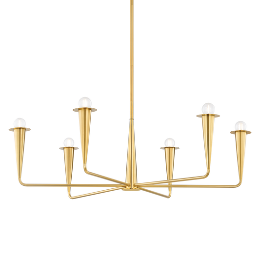 DANNA Chandelier in Aged Brass Finish