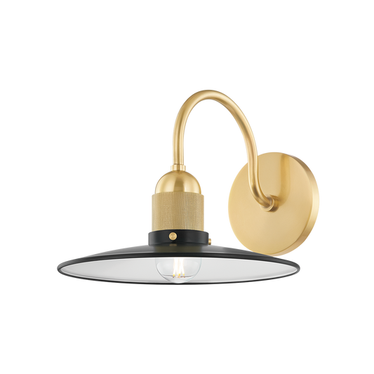 LEANNA Wall Sconce in Aged Brass/soft Black Finish