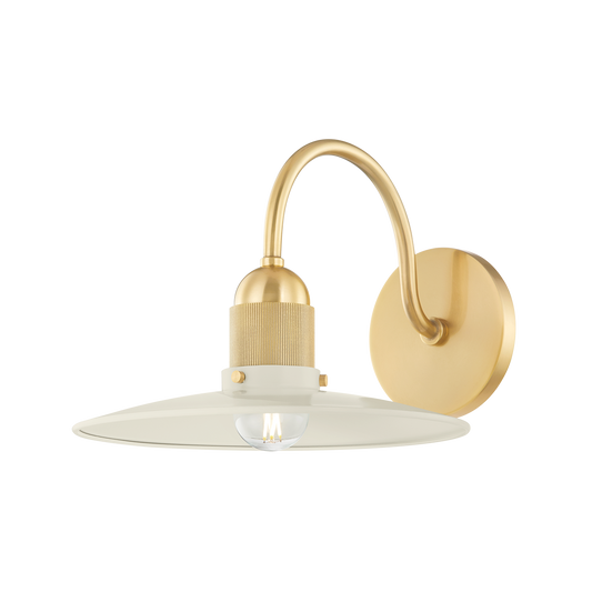LEANNA Wall Sconce in AGED BRASS/SOFT CREAM Finish