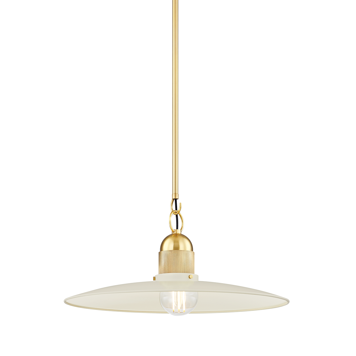 LEANNA Pendant in AGED BRASS/SOFT CREAM Finish