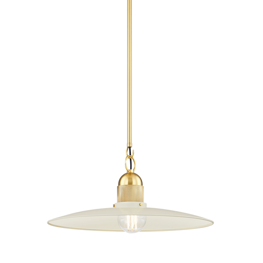 LEANNA Pendant in AGED BRASS/SOFT CREAM Finish