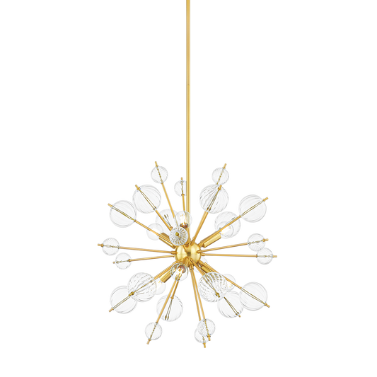 LINNEA Chandelier in Aged Brass Finish