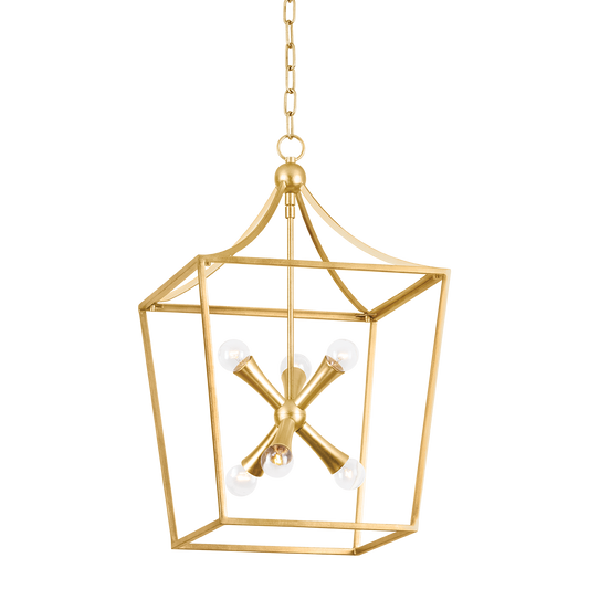 KENDALL Lantern in Vintage Gold Leaf Finish