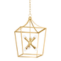 KENDALL Lantern in Vintage Gold Leaf Finish