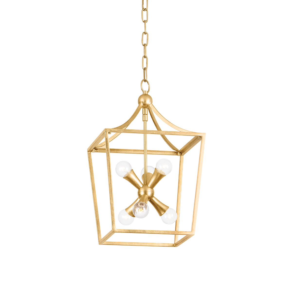 KENDALL Lantern in Vintage Gold Leaf Finish