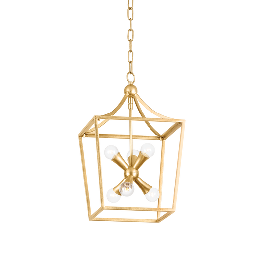 KENDALL Lantern in Vintage Gold Leaf Finish