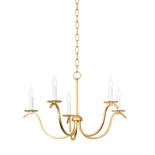 JACLIN Chandelier in Gold Leaf Finish