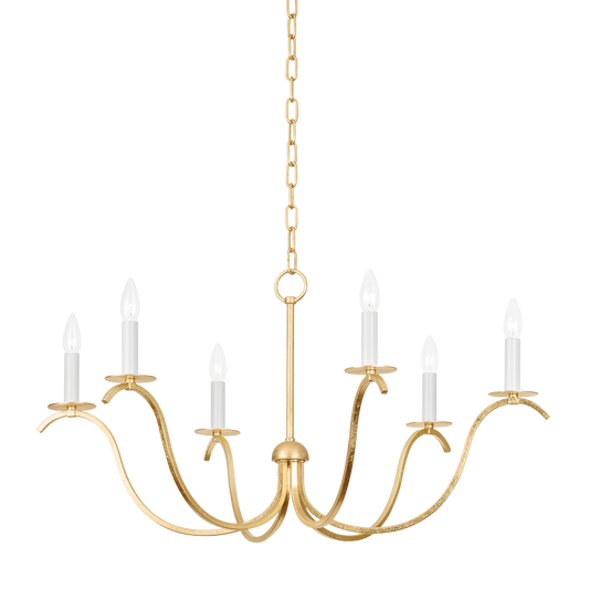 JACLIN Chandelier in Gold Leaf Finish