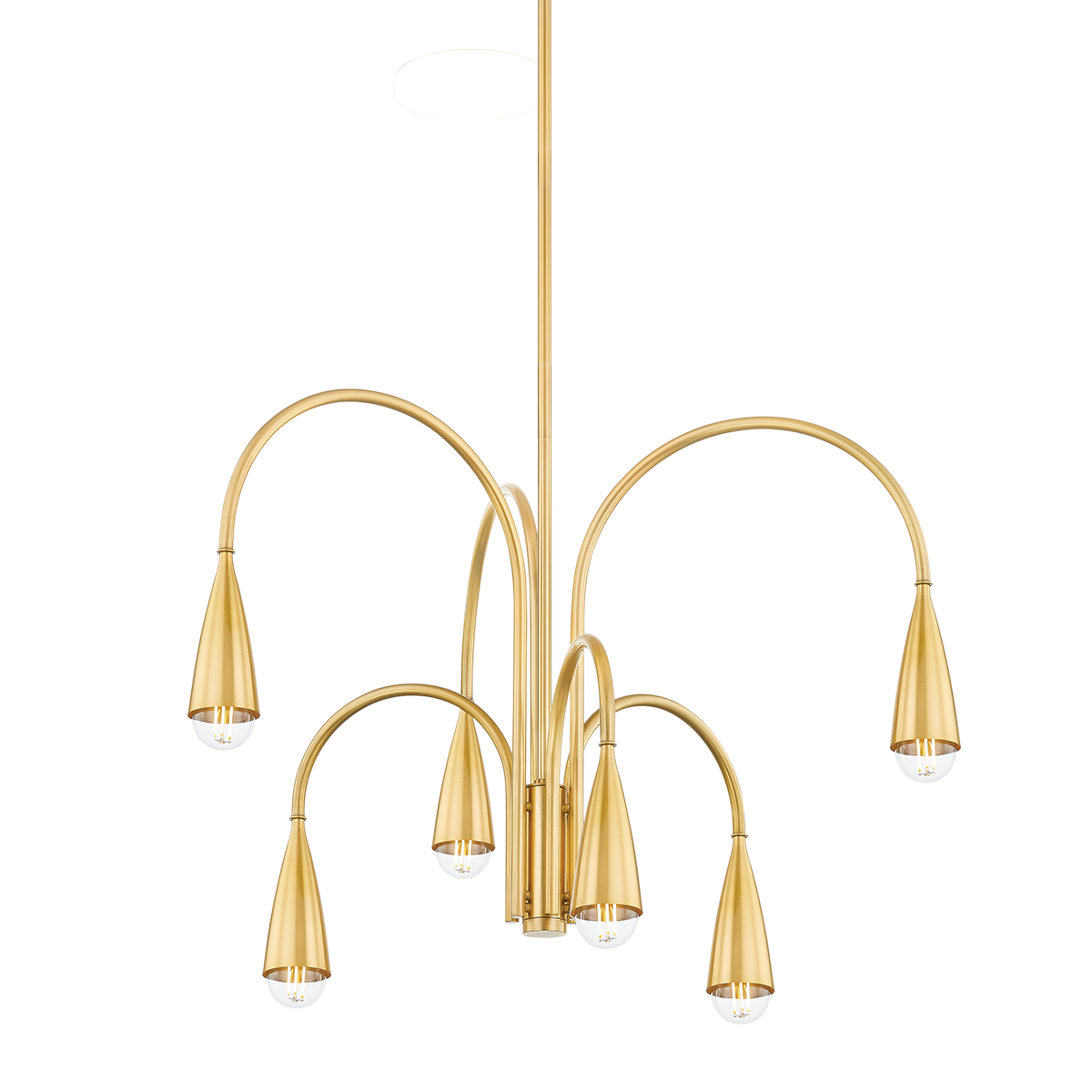 JENICA Chandelier in Aged Brass Finish