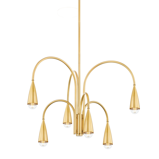 JENICA Chandelier in Aged Brass Finish