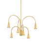 JENICA Chandelier in Aged Brass Finish