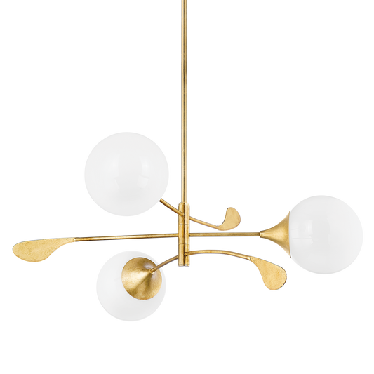 VICTORIA Chandelier in Vintage Gold Leaf Finish