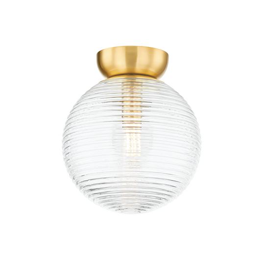 SARA Flush Mount in Aged Brass Finish