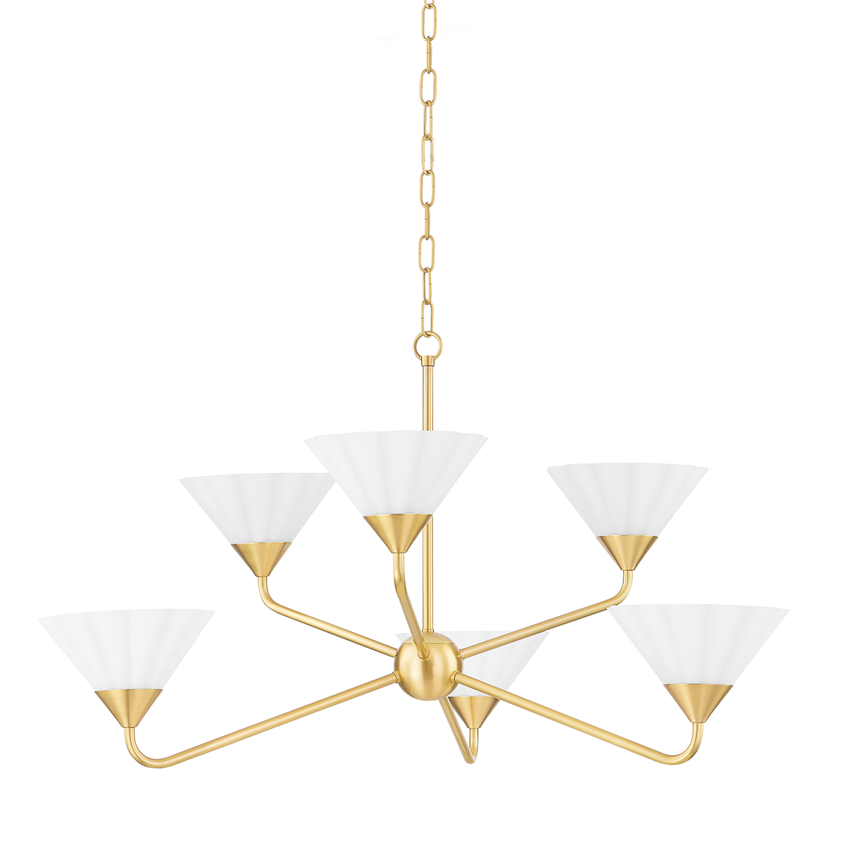 KELSEY Chandelier in Aged Brass Finish