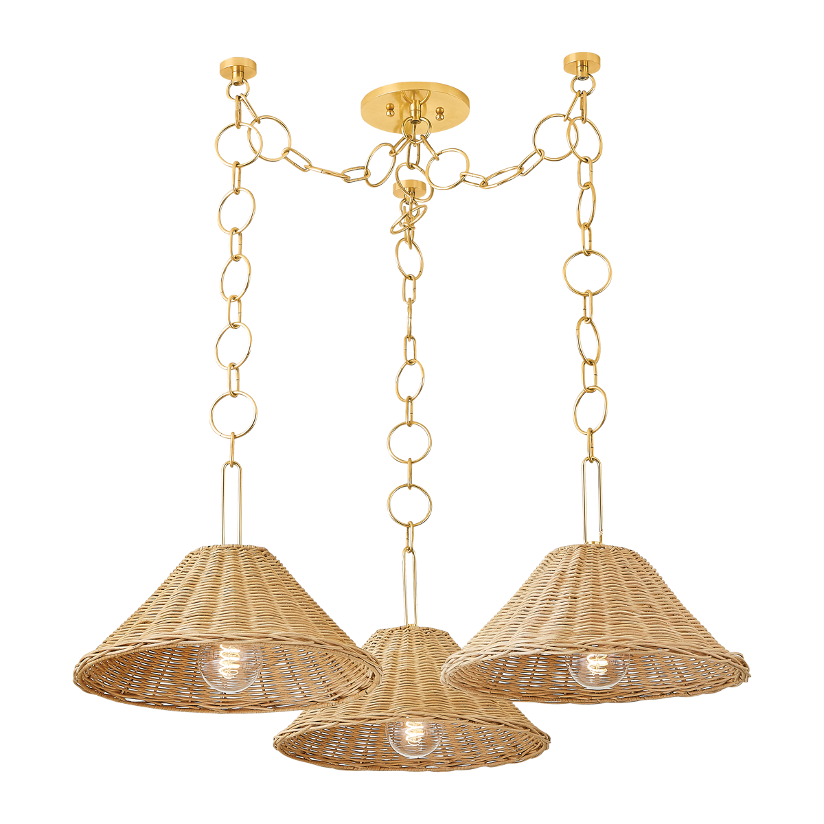 DALIA Chandelier in Aged Brass Finish