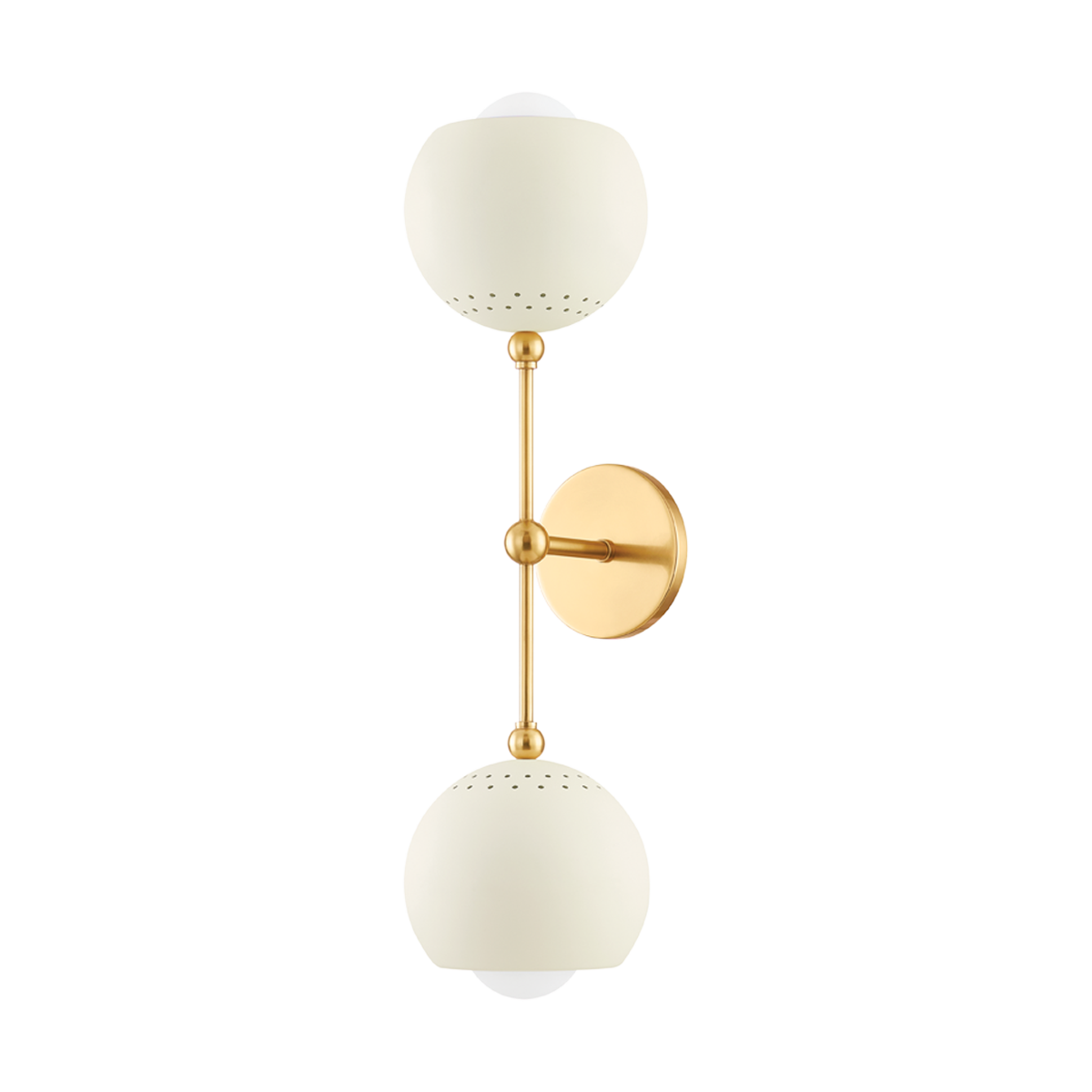 SAYLOR Wall Sconce in AGED BRASS/SOFT CREAM Finish