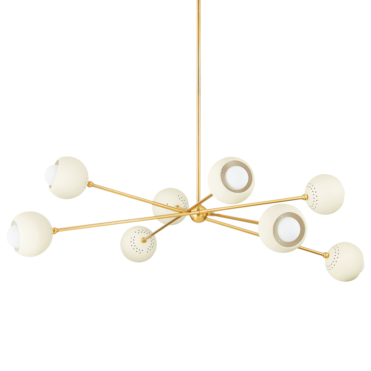 SAYLOR Chandelier in AGED BRASS/SOFT CREAM Finish