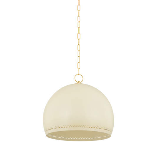 ETNA PENDANT in AGED BRASS/SOFT CREAM Finish