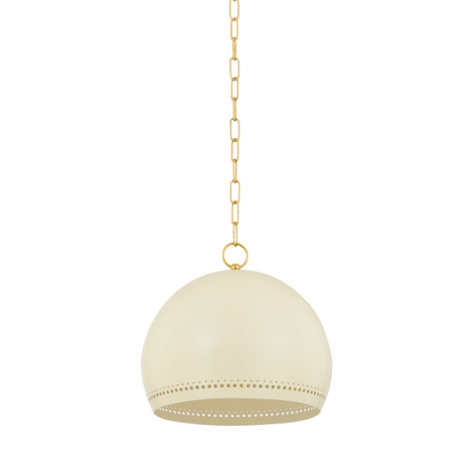 ETNA PENDANT in AGED BRASS/SOFT CREAM Finish
