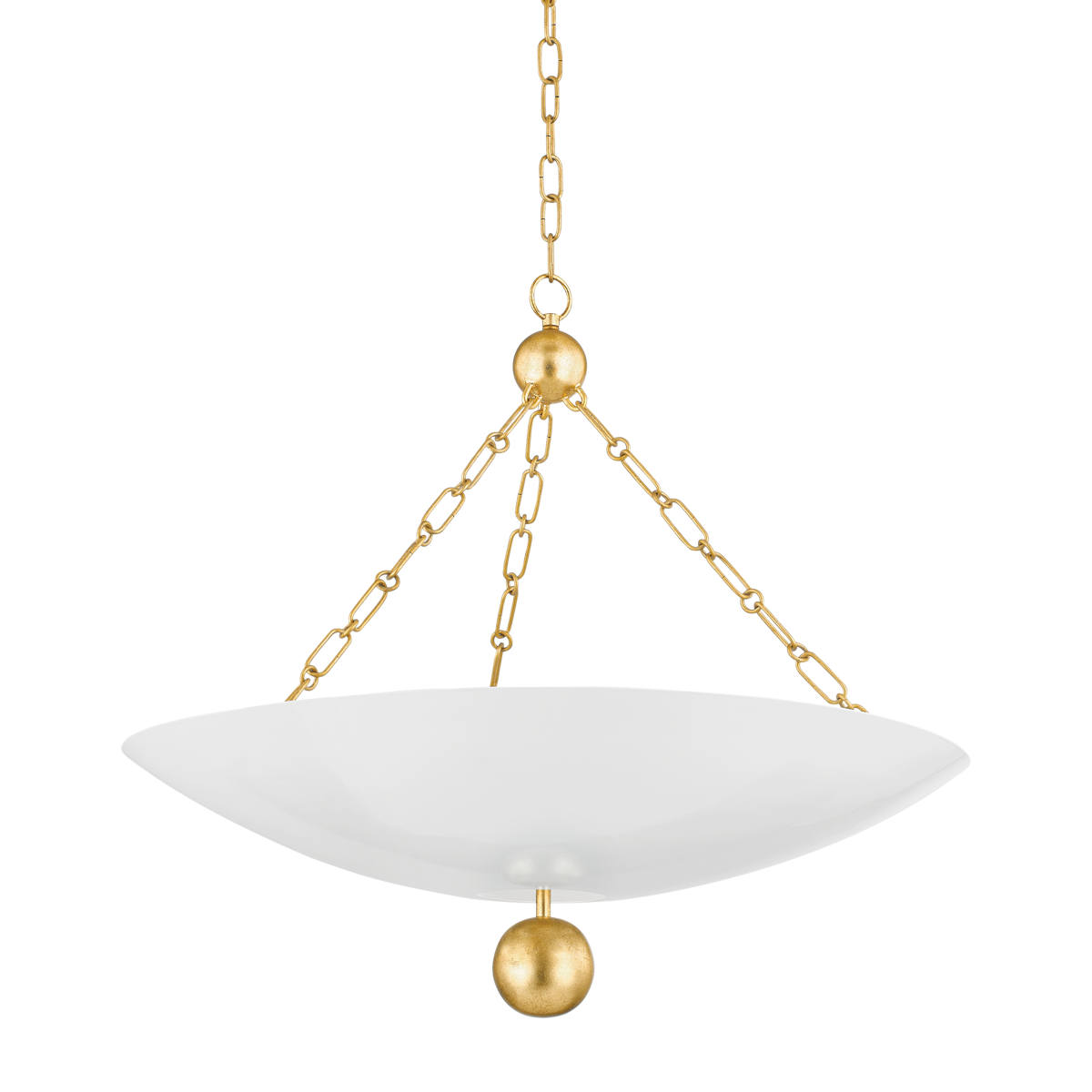 AMALI Pendant in Vintage Gold Leaf/Soft White Finish