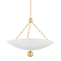 AMALI Pendant in Vintage Gold Leaf/Soft White Finish