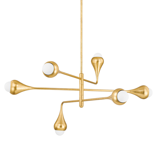 LUCIEL Chandelier in Vintage Gold Leaf Finish