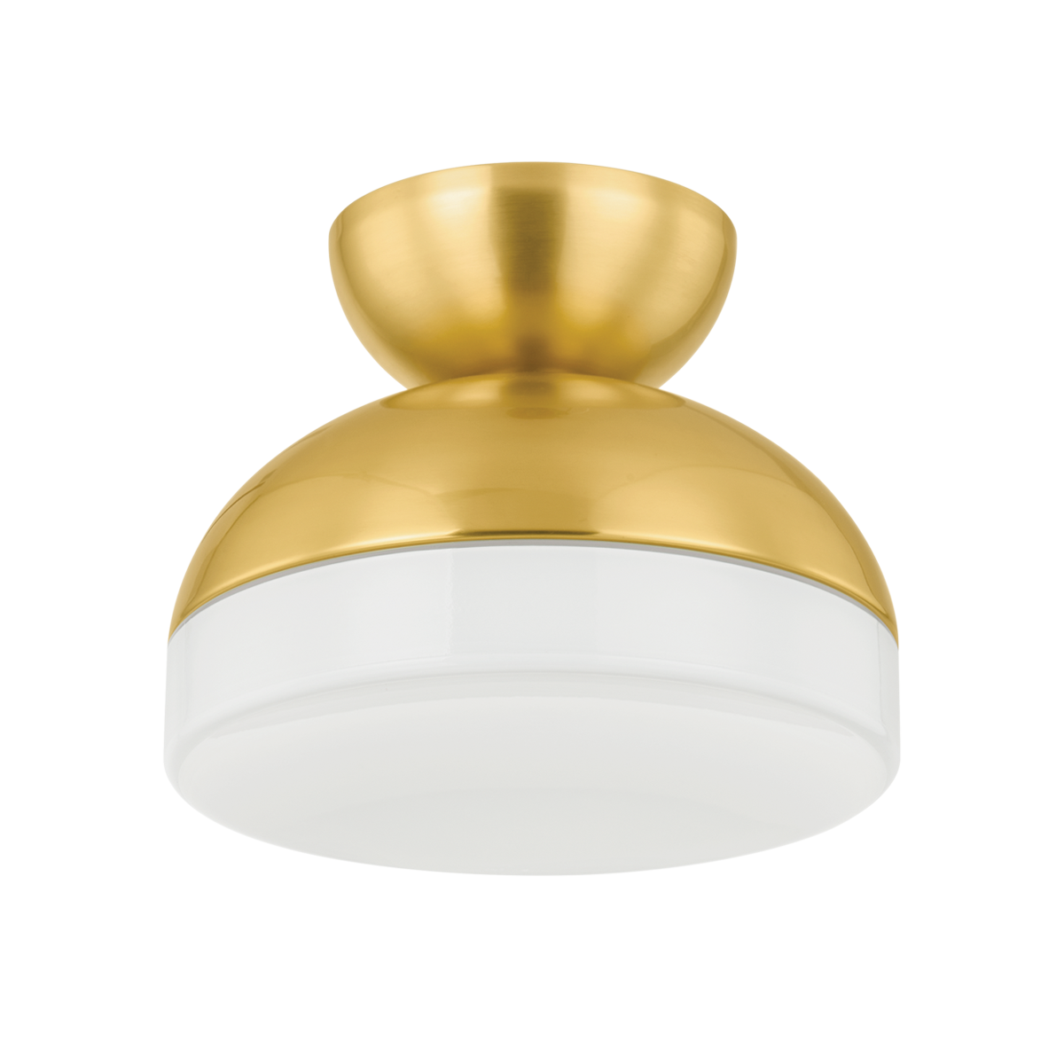 RUE Flush Mount in Aged Brass Finish