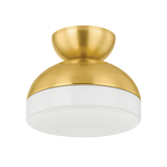 RUE Flush Mount in Aged Brass Finish
