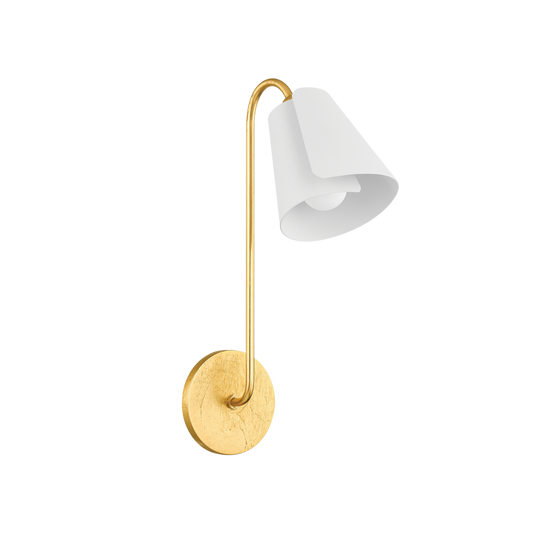 LILA Wall Sconce in GOLD LEAF/TEXTURED ON WHITE COMBO Finish